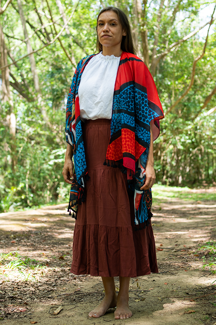 Cockatoo Firebird Chiffon Shawl