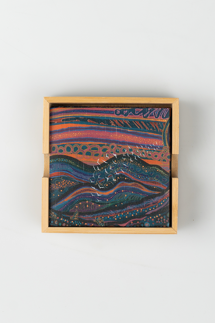 Currumbin Sunset Bamboo Coaster Set (4 Pack)