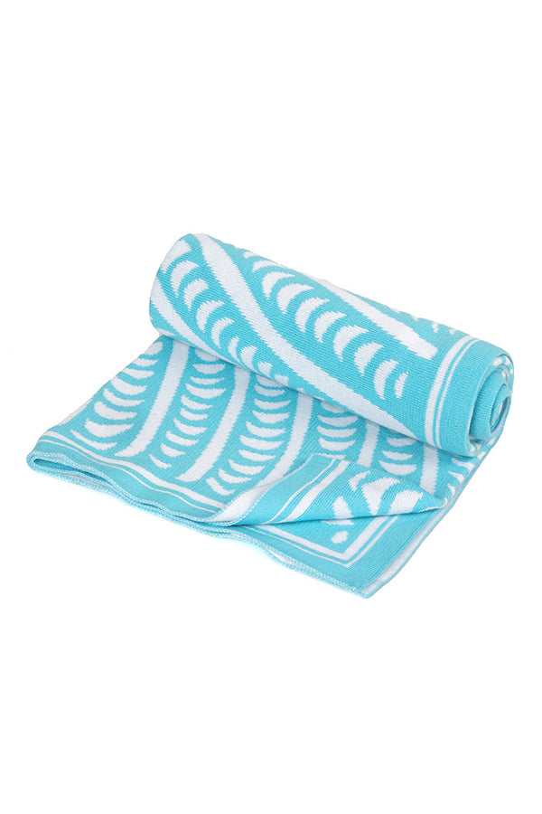 Burke Blue Cotton Baby Blanket - 80x100cm