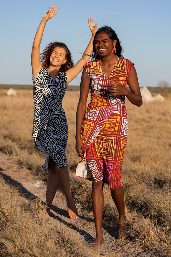 Aboriginal Art Summer Midi Dresses Womens Clothes