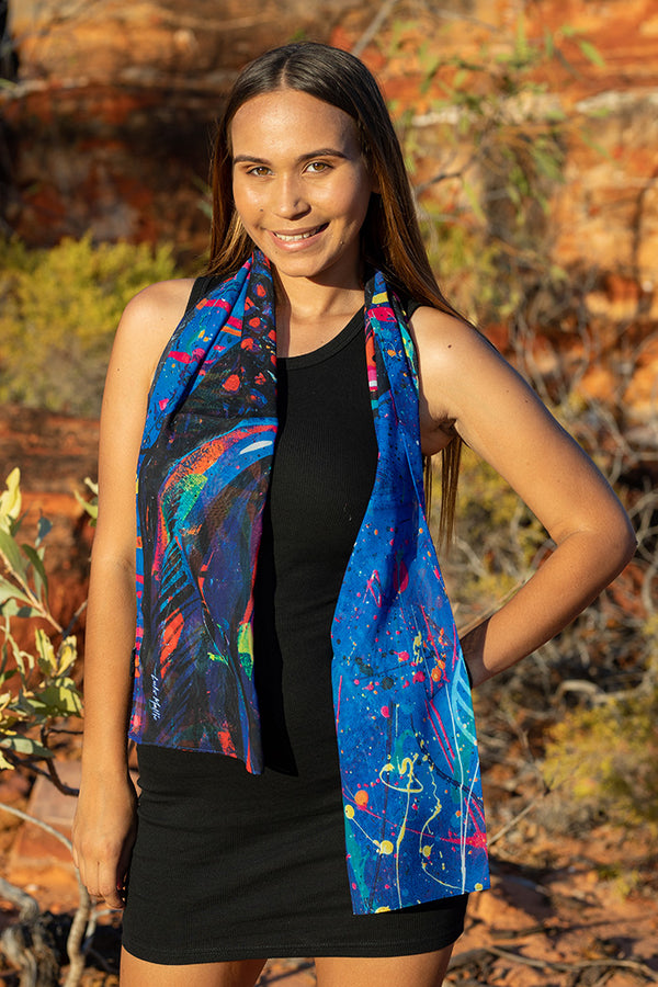 Green Sea Turtle Dreaming Rectangle Chiffon Scarf