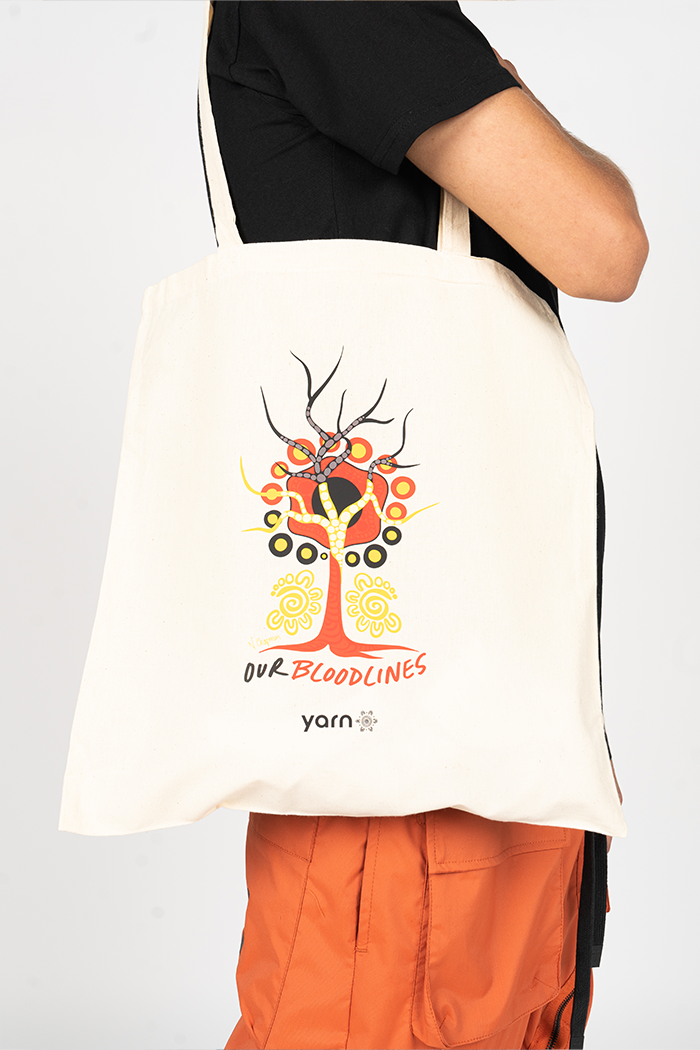 Our Bloodlines Long Handle Natural Tote Bag