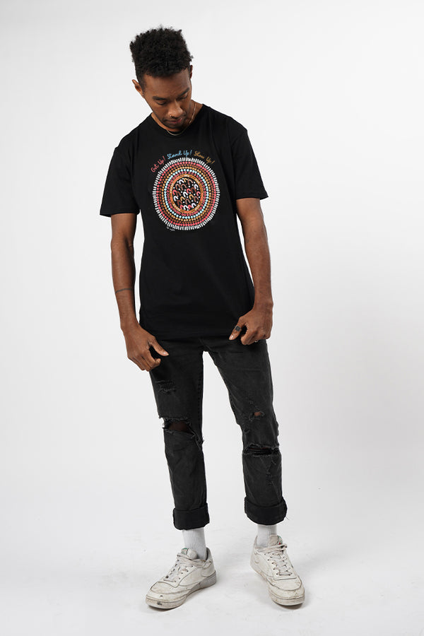 The Time Is Now Black Cotton Crew Neck Unisex T-Shirt